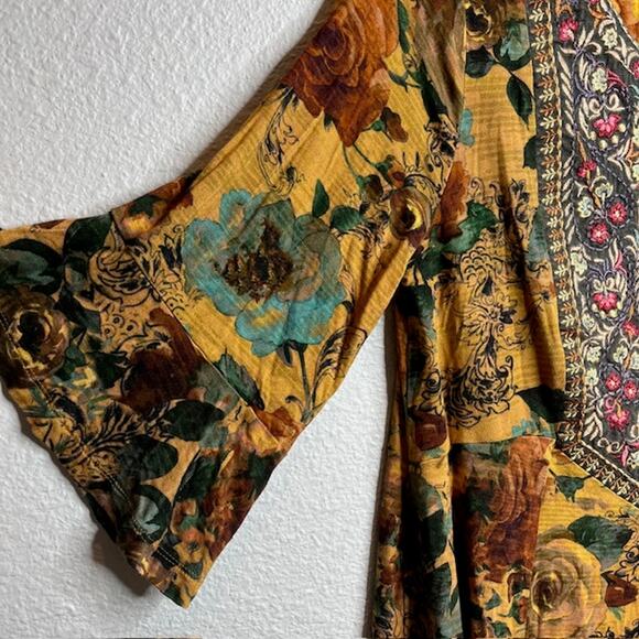 Soft Surroundings Stunning Jewel Tone Floral Boho Tunic Top Size Small - Picture 7 of 13